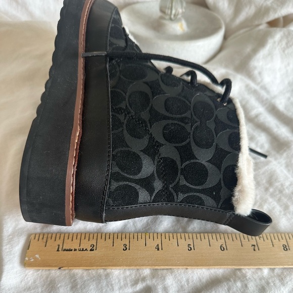 COACH Lug sole black  lace-up boots - Picture 9 of 14